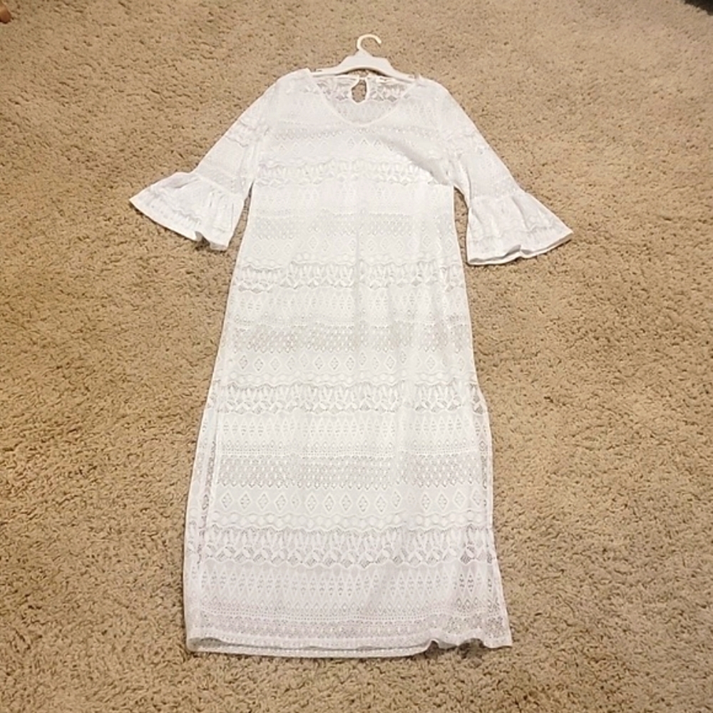 White Eyelet Bathing Suit Cover Up